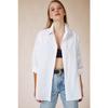 Women's White Oversize Long Basic Shirt Dd00842