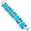 Arizona Turquoise, Topaz Handmade 925 Sterling Silver Bracelet 7-8" O0i06