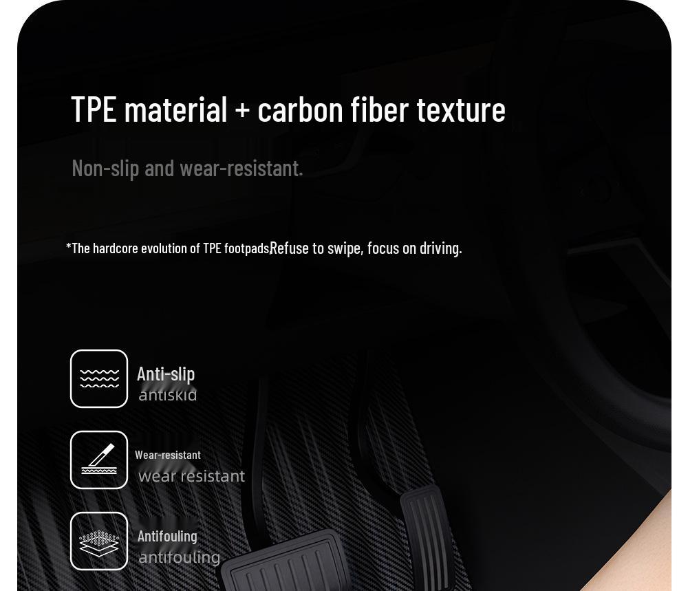 Honda ZR-V Carbon Fiber Style TPE Floor Mats - Car Protection & Decorative Carpet