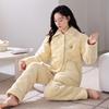 Пижама женская зимняя из трехслойного флиса, с подкладкой, антистатическая, утолщенная, теплая, из кораллового флиса, комплект для дома на осень и зиму