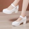 Small Big Size 32-43 Block Heel Platform Shoes 2025 Fall Spring Med Heels Pumps Ladies Wedding Work Shoes for Office