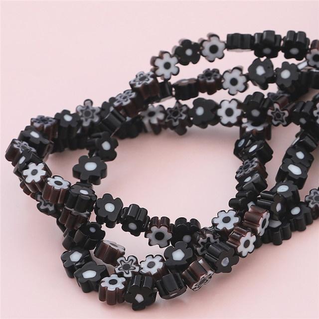 45шт лэмпворк бусины разноцветные стеклянные бусины с цветочным узором для изготовления ювелирных изделий