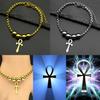 Bracelet Vintage Charm Amulet Talisman Ankh Cross Men Women Stainless Steel Egypt Egyptian Key Life Religious Jewelry Gift Hip Hop Rock Goth Gothic