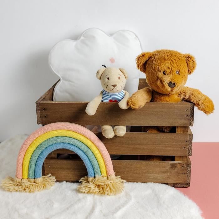 Boîte de rangement - CREATIVE DECO - Caisse en Bois Marron - 40 x 30 x 23 cm - Vintage - Cagette en Bois