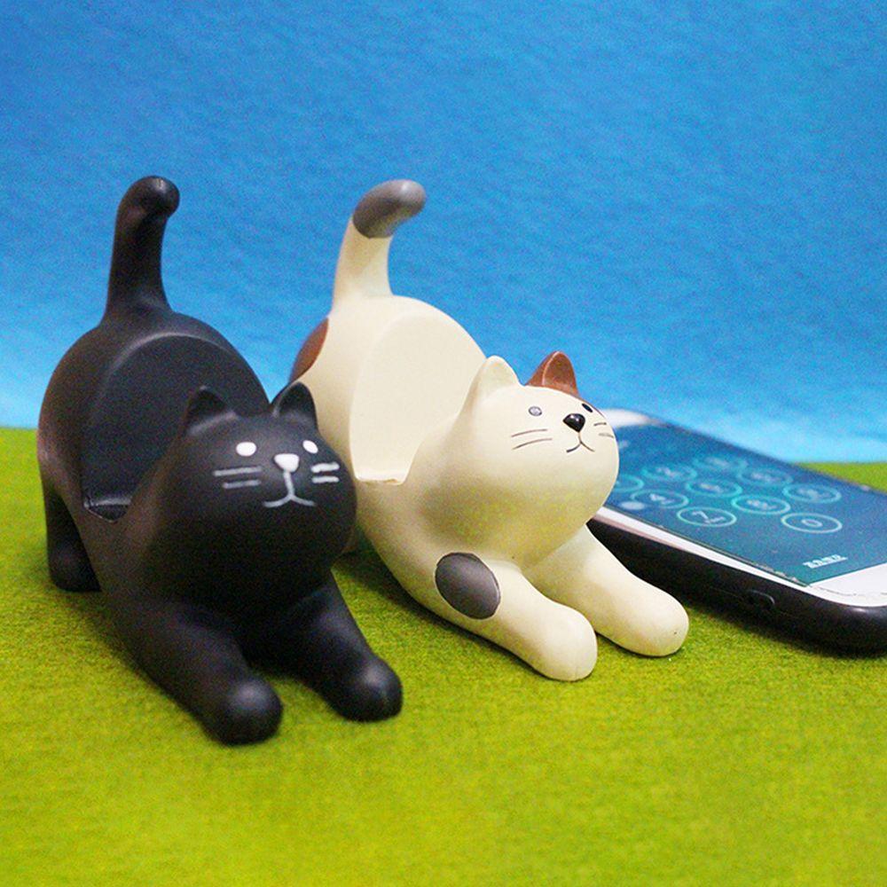 Desktop Stand Mobile Phone Lazy Bracket Lazy Cat Mini Phone Holder Resin Phone Bracket Cat Shape