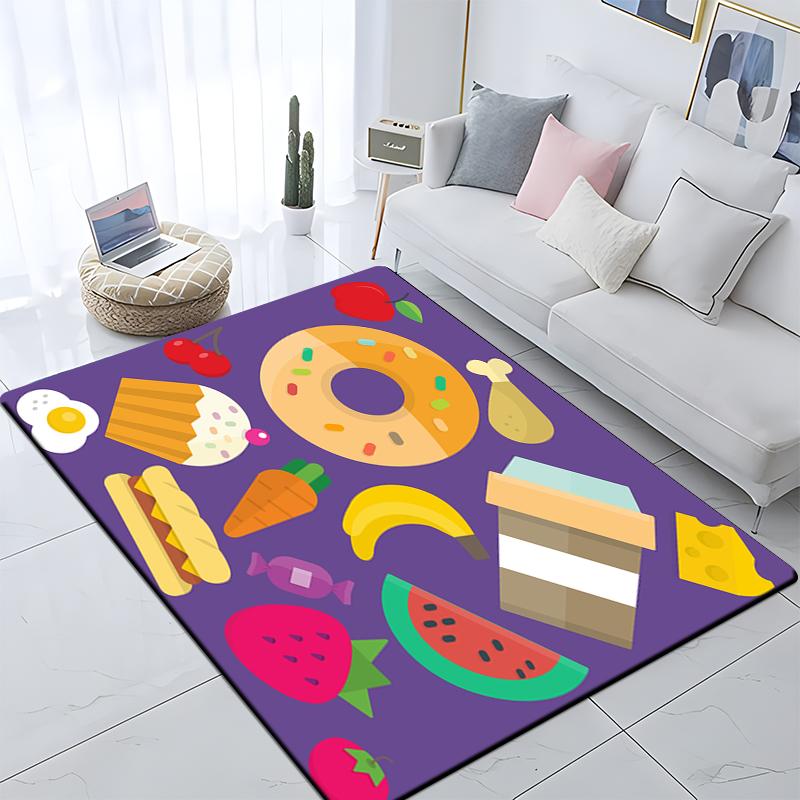 Cute Cartoon Print Carpet Yoga Living Room Doormat Living Room Area Rug Games Area Washroom Floor Mat Children's Crawling Mat