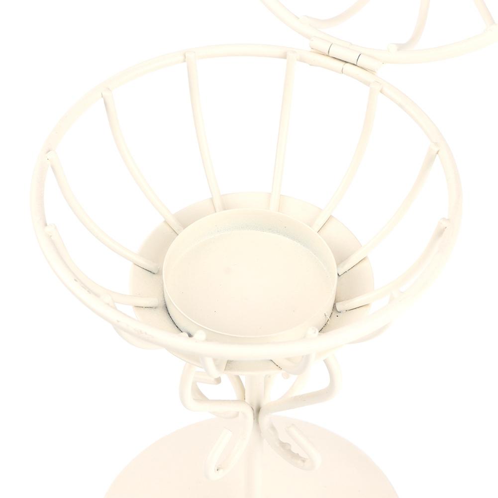 Полый Уникальный Подсвечник в виде Птичьей Клетки из Железа Декор Подсвечника Украшение для Дома Орнамент Белый