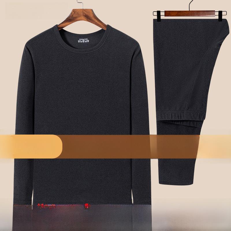 Мужской комплект термобелья из немецкого бархата - утепленный топ с длинными рукавами и брюки для зимы и осени