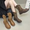 Fashion New Style Embroidered Cowboy Boots for Women Leather Boots Lightweight Comfortable Western Boots Zapatos De Mujer Plus Size