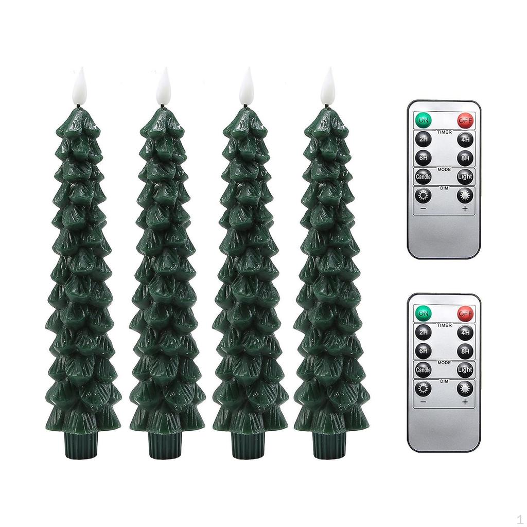 Flameless Taper Candles Christmas Decoration Desktop Holiday LED Candlesticks Ornament