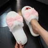 Women'S Autumn and Winter Warm Slippers with A Bow Design, Stylish Indoor Slippers for The Living Room.