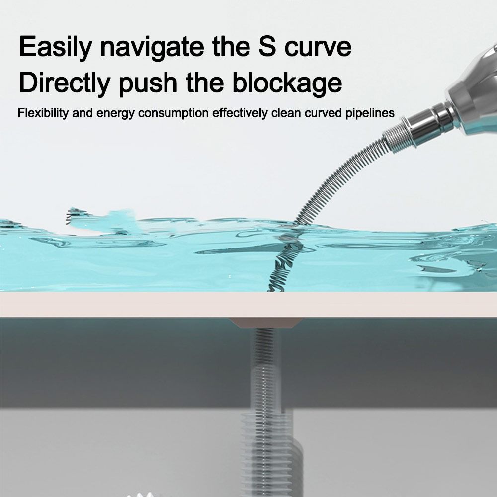 1-5м Электрическая дрель Пружина для прочистки канализации Утолщенный очиститель раковины для кухни, ванной комнаты, сантехники