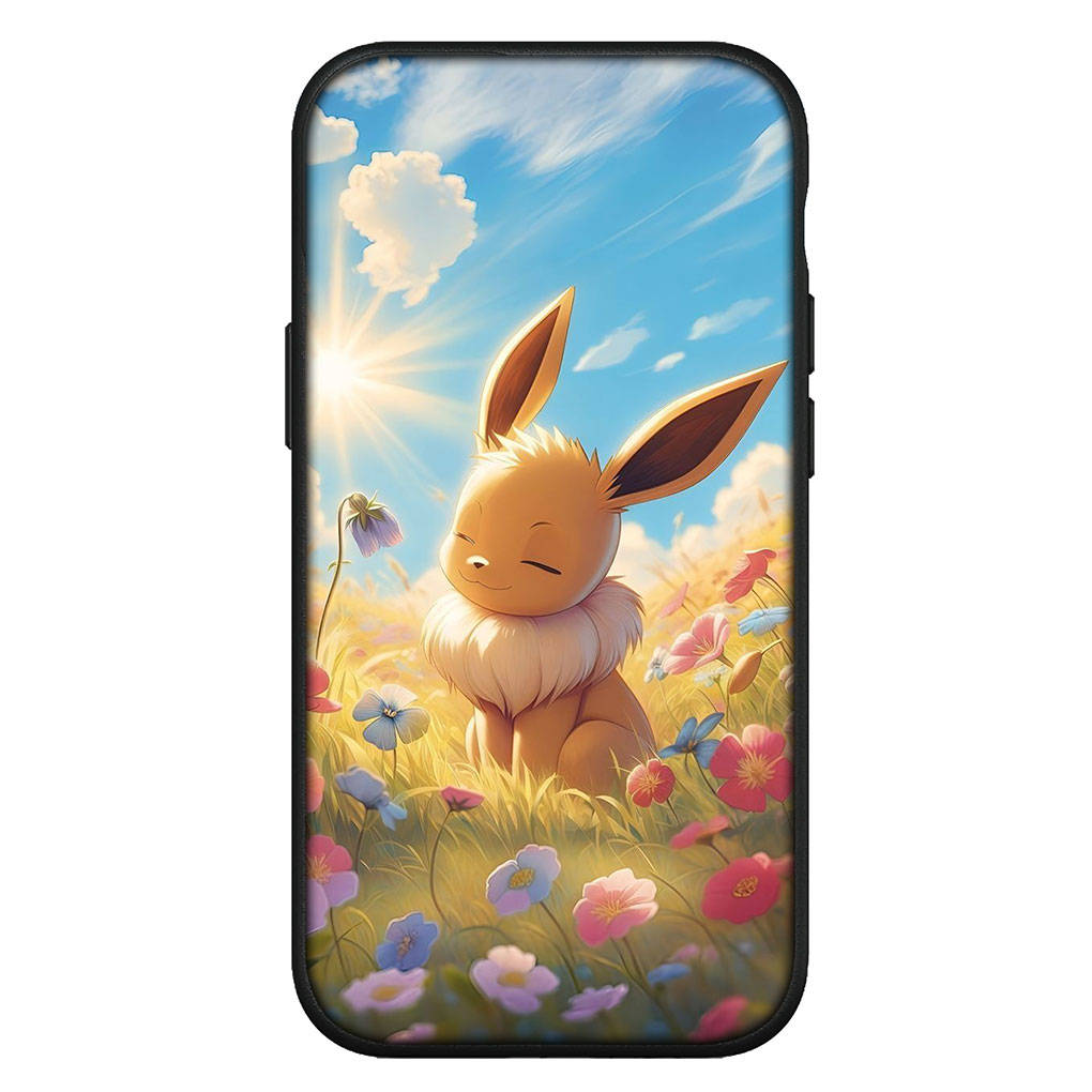 Чехол для iPhone 16 15 Xiaomi Redmi Note 14 13 12 11 Pro Max X 8 9 16e Samsung Galaxy S25 S24 S23 Moto OPPO Huawei Eevee Pokemon Pikachu Чехол для телефона