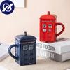 Креативная чашка для полицейской будки в стиле ретро, керамическая чашка, керамическая чашка для телефонной будки с чашкой в форме крышки