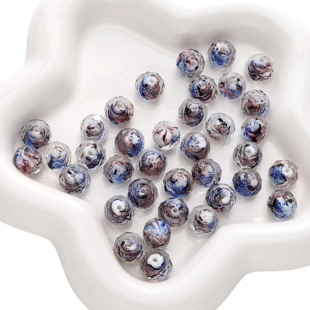 Разноцветные бусины из витого стекла для изготовления украшений своими руками, 12x10 мм, плоские круглые