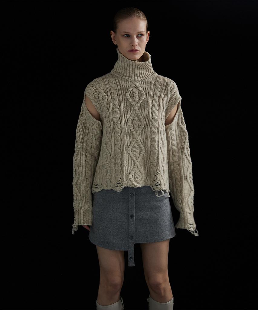 Meuameu Cable Destroyed Knit