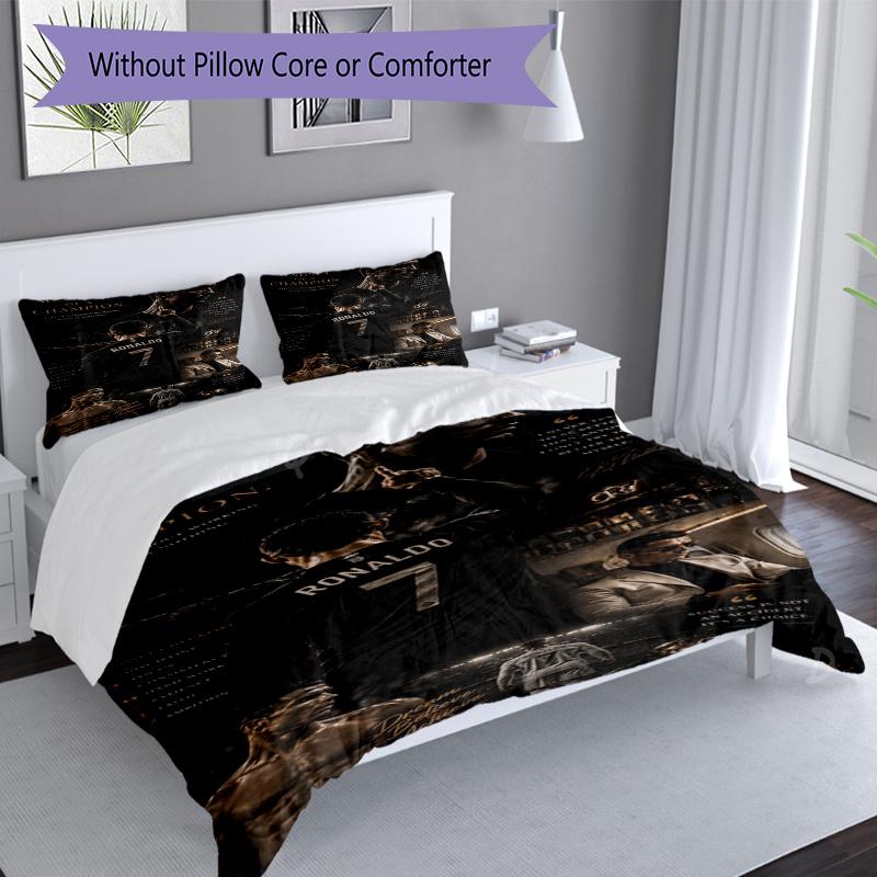 Ronaldo's Celebration Moment Bedding Set, Breathable Duvet Cover with Pillowcases, Soft Bed Linen for Bedroom Home Decoration, Perfect Festival Birthd