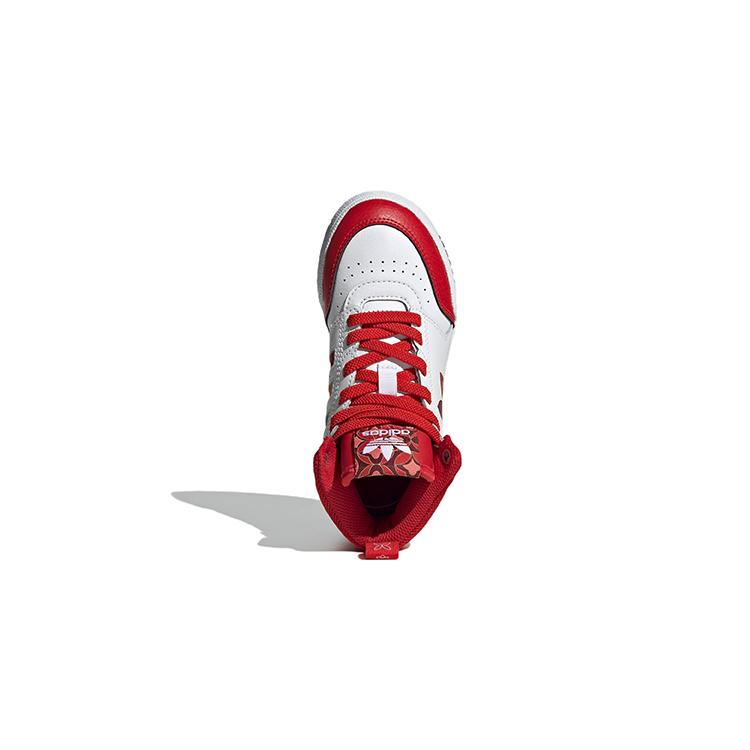 adidas Оригинальные Высокие Скейтбордические Ботинки для Детей Drop Step, Нескользящие, Износостойкие, Белые с Красным и Золотым, GY2028