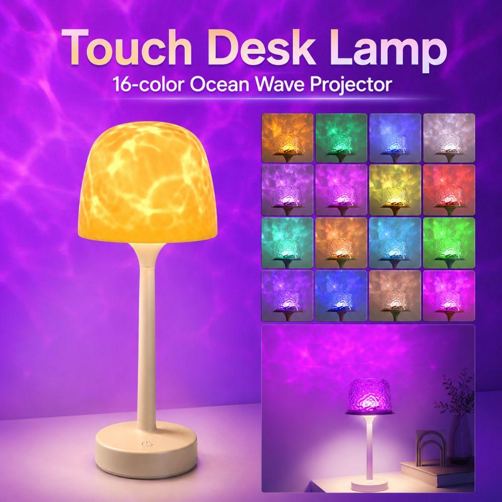 Ocean Wave Projector Bathroom Shower Lamp 16 Color Night Light Home Decoration