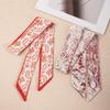 D Family Red Silk Skinny Scarf for Bag Handle, Headband, or Shirt Decoration