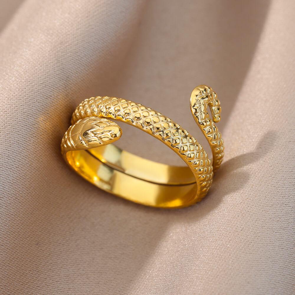 Opening Rings for Women Stainless Steel Gold Color Geometric Ring Fashion Simple Party Christmas Jewelry Gift