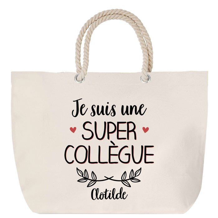 Sac de plage anse corde - PLANETEE - Clotilde - Grand format - Anse corde solide - Personnalisé (Imprimé en France)