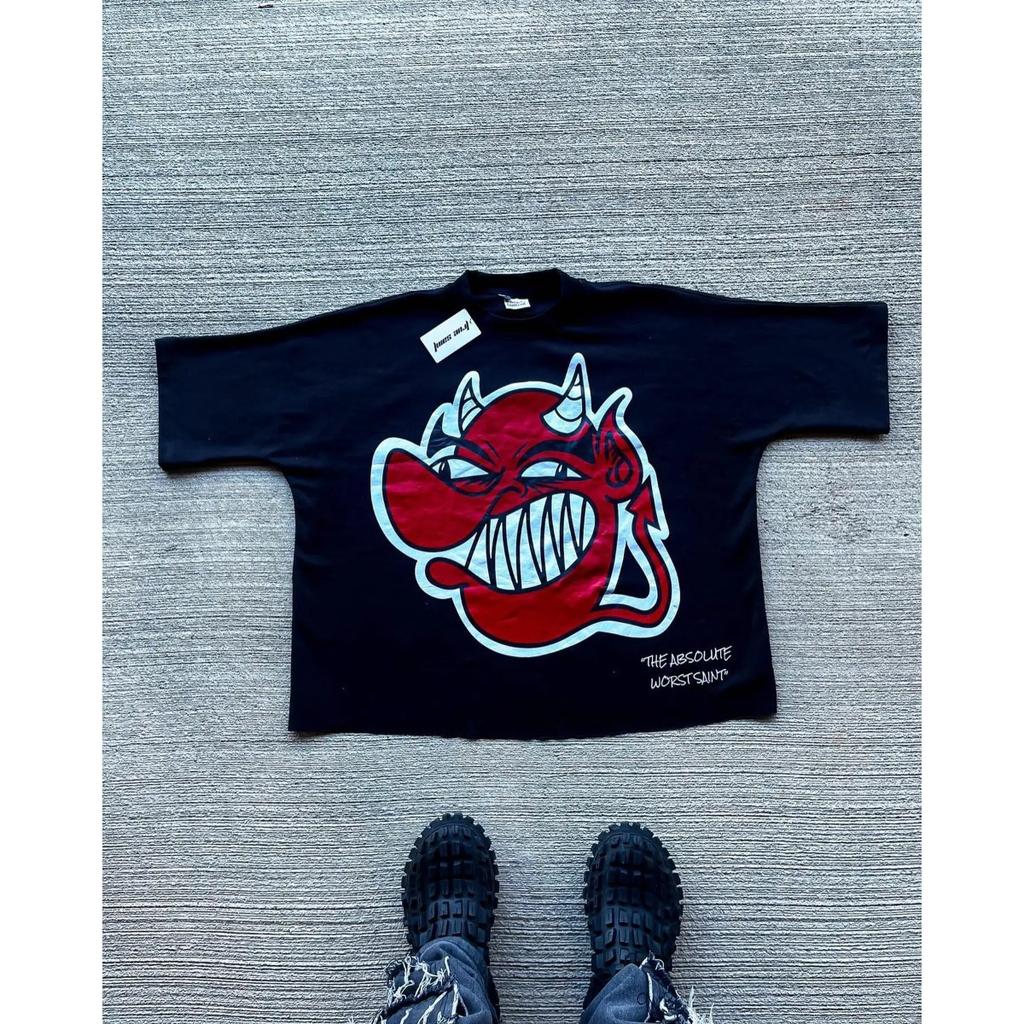 RogueWave Harajuku Graphic Print Oversized T Shirt Goth Casual Cotton Short Sleeve Tops