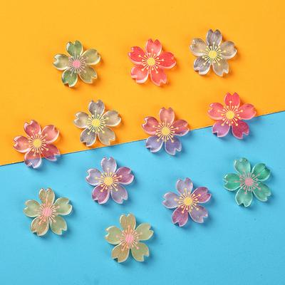 Светящиеся 5 шт. DIY Орнамент Красота Декоративный материал Вишневый цвет Патч Смола Цветочные аксессуары Модный чехол для мобильного телефона Заколка для волос