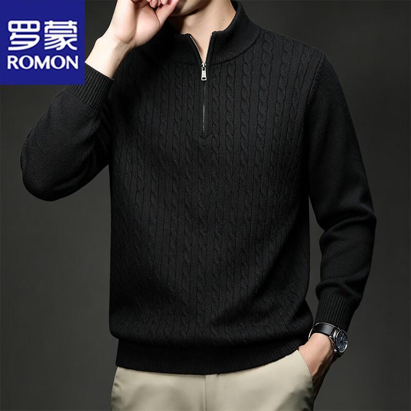Romon Men's Half-High Collar Thermal Pullover Sweater
