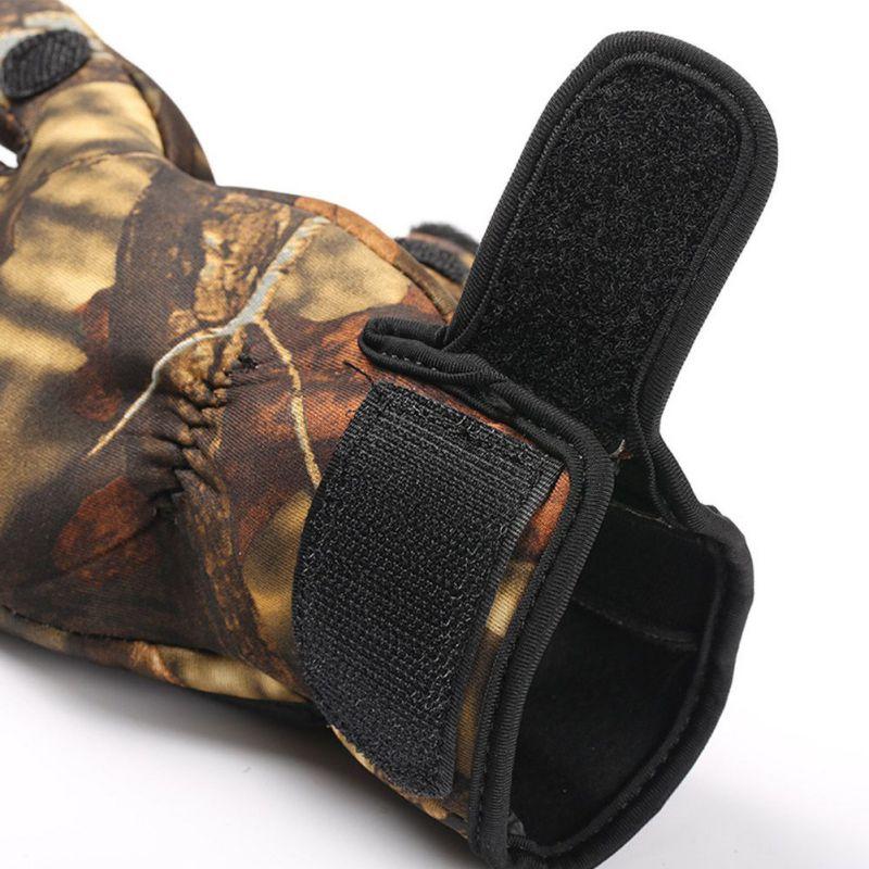 Водонепроницаемые зимние перчатки, теплые перчатки для работы на открытом воздухе, зимняя рыбалка, катание на лыжах, портативные перчатки для рыбалки с тремя пальцами