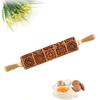 Square Grid Patterned Roller Laser Engraved Embossed Wooden Rolling Pin Cookies Mold   Dough