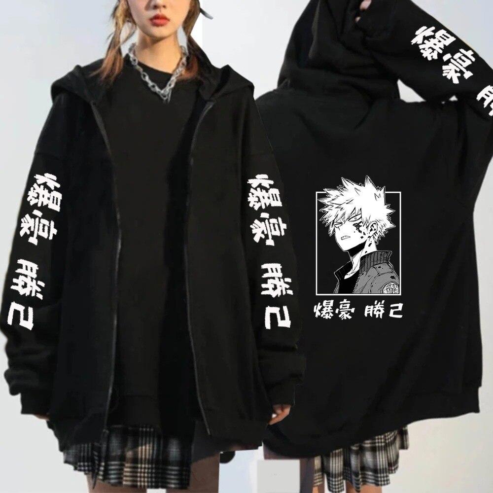 My Hero Academia Bakugo аниме толстовки на молнии толстовка для женщин и мужчин одежда Бакуго Манга оверсайз толстовка с капюшоном куртка