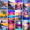 DIY Алмазная вышивка 5D пейзаж пляж вышивка крестиком закат побережье круглая алмазная живопись мозаика со стразами подарок на Новый год