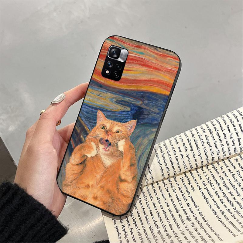 Art Cat Phone Case For Xiaomi Redmi Note 13 12 Pro 11S 11 10 Pro 10S 12S Redmi 10 13C 9C