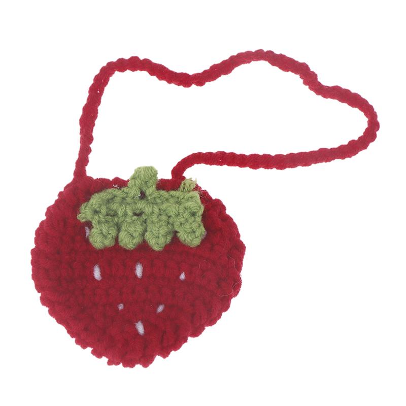 Orange Coin Purse Crochet Drawstring Bag Cute Drawstring Strawberry Shaped Crochet Purse Crochet Lemon Bag Coin Chargers
