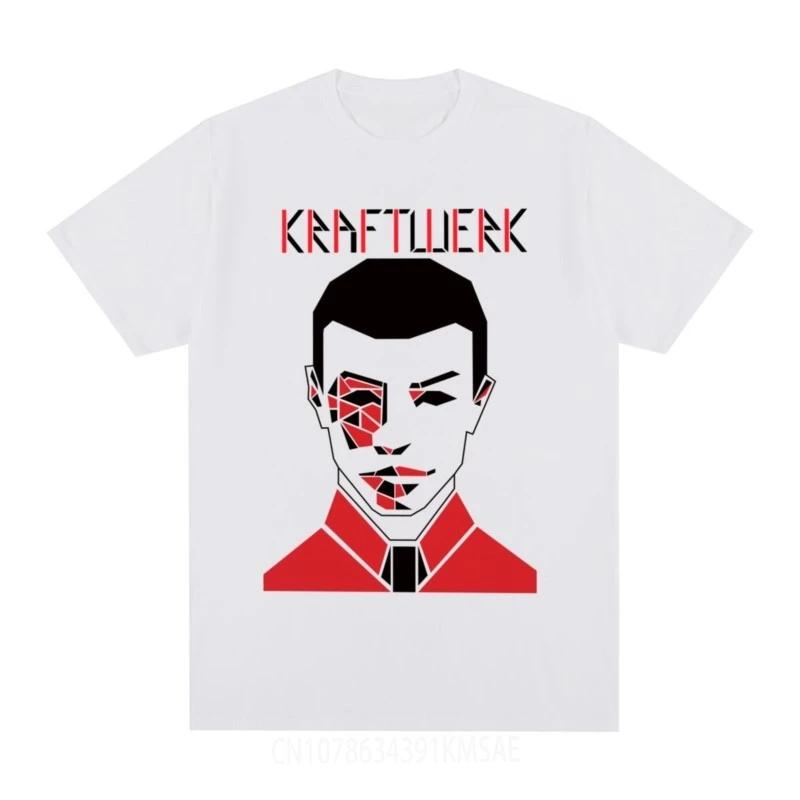Kraftwerk Винтажная футболка 70-х Электронный Синтезатор Авангард Мода Ретро Графика Хлопок Мужская Футболка Женские Топы