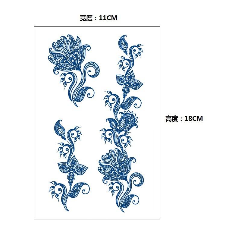 Постепенное изменение геометрический травяной сок лиса кит русалка имитация татуировки наклейка, переводная наклейка на воду