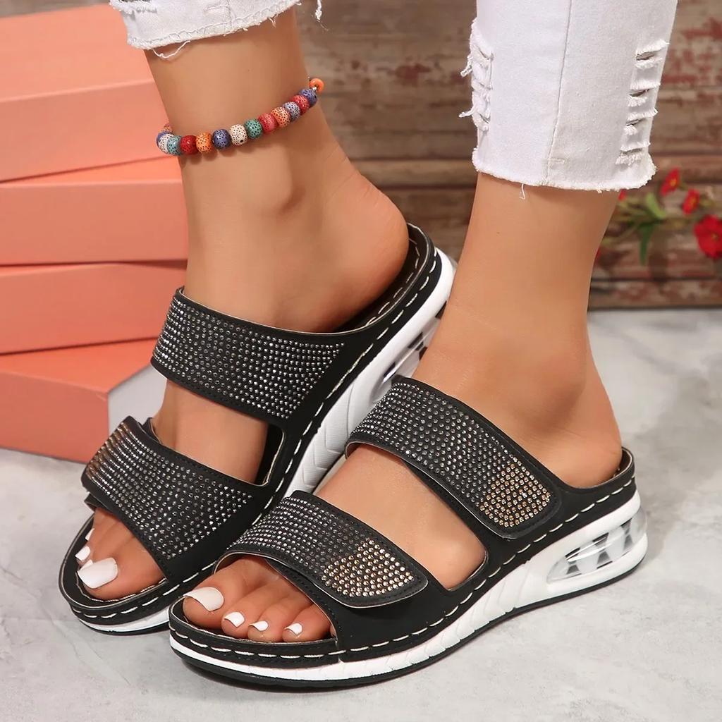Shoes Female 2024 Hot Sale Basic Women's Slippers Fashion Crystal Casual Slippers Women Summer Solid Peep Toe Slippers Women