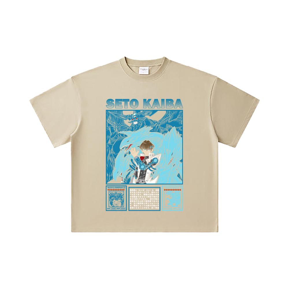 260 GSM Double Yarn 32 Count 100% Cotton Yu-Gi-Oh V6 Seto Kaiba Print Unisex Heavy Cotton T Shirt