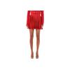 Self-Portrait Solid Color Pleated Knit Elastic Waist Short Casual Skirt Women skirts Red AW24083SK