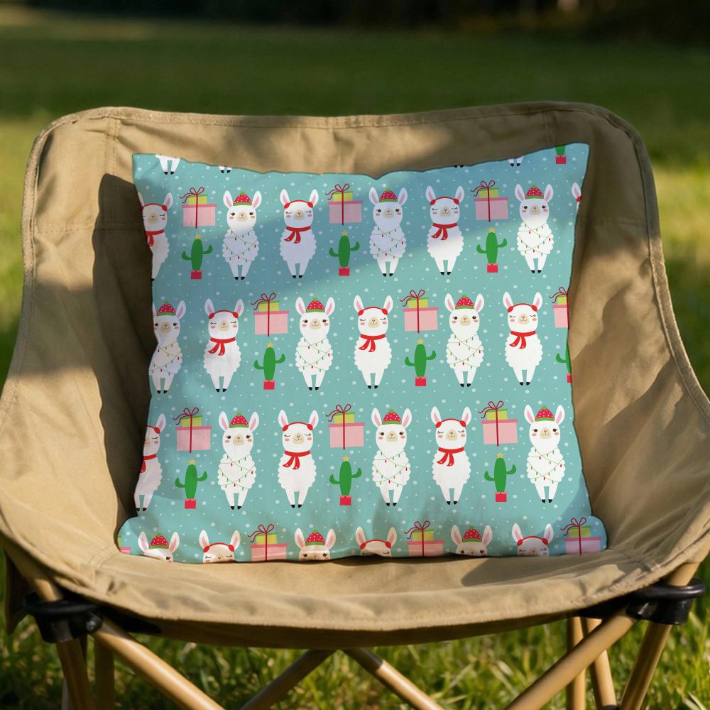 Cartoon Llama Pattern Cushion Cover Soft Reversible Durable Pillow Cover MultiScene Use for Home Car Daily Comfort