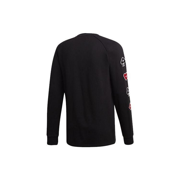 Adidas Толстовка с круглым вырезом Originals Trefoil Valentines Card Poker Graphic, мужская толстовка с капюшоном, черная FH7884