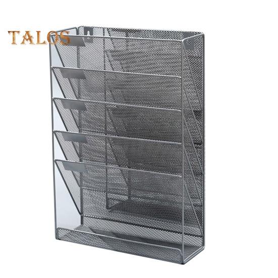 A4 Wall-mounted File Box with 6 Layers 5 Pockets Bottom Slot File Box Organizer High Capacity Storage File Sorter