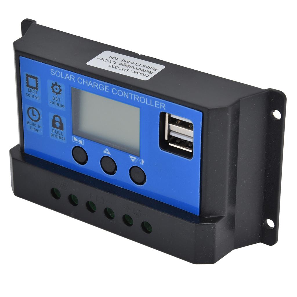 Solar Charge Controller LCD Display Dual USB Intelligent Control Regulator DC 12V?24V10A