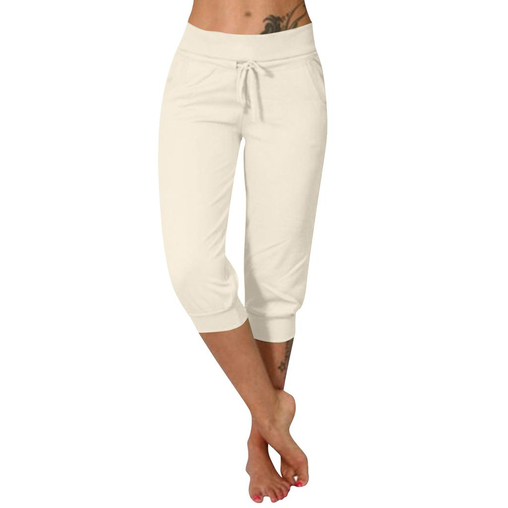 Pants For Women Casual Summer Drawstring Elastic Waist Pant With Pockets