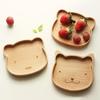 Cartoon Cat Bear Shape Wooden Mini Dinner Plate Beech Wood Tableware Fruit Dessert Dish Kitchen Table Decoration Snack Plate