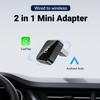 XUDA 2 в 1 AI Box Мини-адаптер Проводной на Беспроводной Carplay и Android Auto Совместим с 99% Автомобилей Plug and Play WiFi Смарт-донг