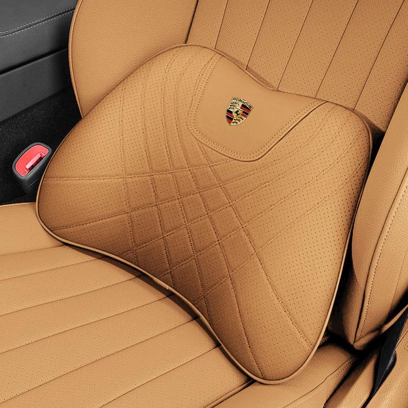 Комплект комфорта для автомобиля Porsche: Подголовник, поясничная поддержка и подушка сиденья для комфорта шеи и спины в Cayenne, Macan, Panamera, 718 и Taycan.
