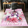 Custom Name Unicorn Printed Carpet,Rug for Office Chair Living Room Bedroom Kitchen Room Decor Gifts.