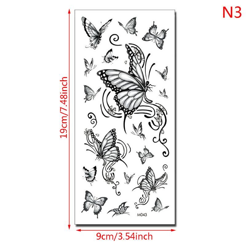 1 Sheet Waterproof Temporary Tattoo Sticker 3D Butterfly Fake Tattoo Leg Arm Art
